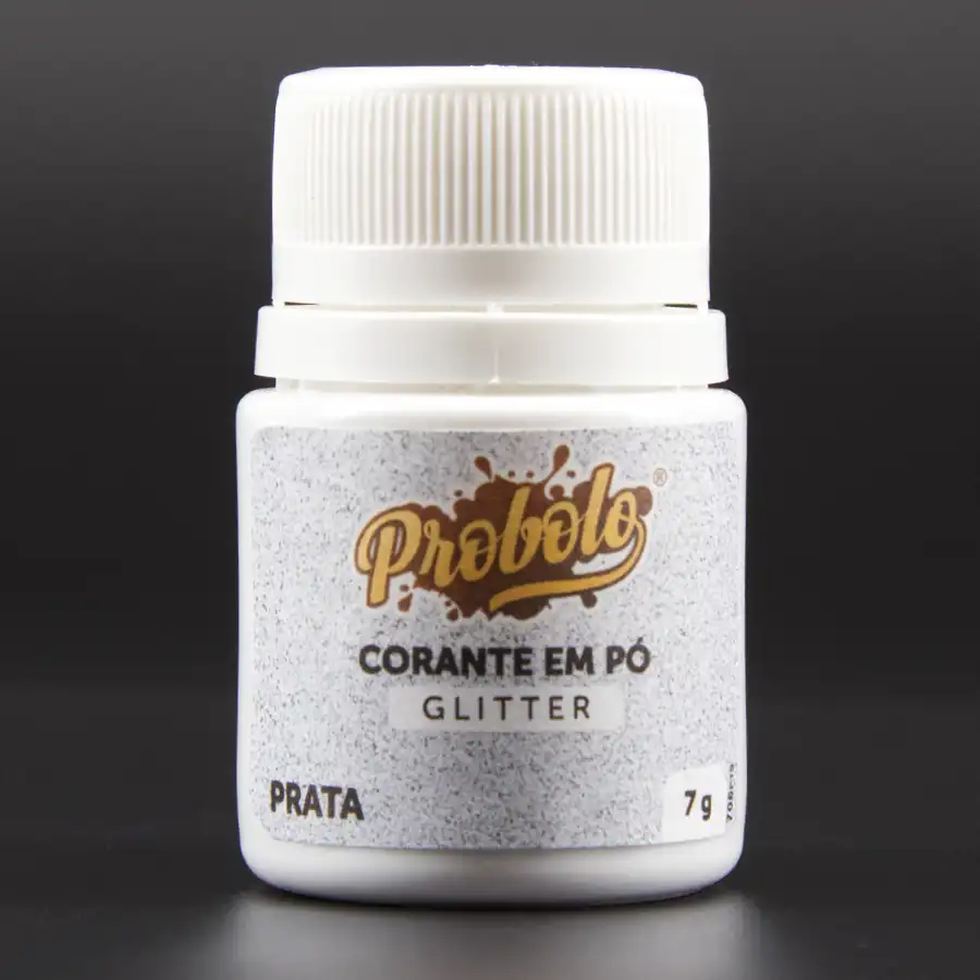 Corante em Pó Alimentar – Glitter Comestível – Prata – 7gr - Image 2
