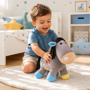 Cavalinho Pelúcia Infantil Plush Bebê Antialérgico 30 cm Presente Criança Macio Premium Monolo