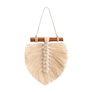 Folha macramé bege