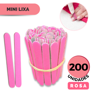200 Lixas de Unha Mini Descartáveis Manicure Pedicure Profissional 8 cm