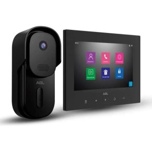 Interfone Vídeo Porteiro Com Câmera Vp7 Plus Agl Preto